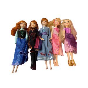 Lot of 5 Disney Play Dolls USED 3 Elsas 2 Rapunzel's